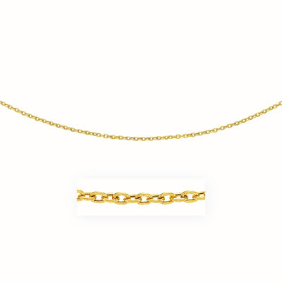 14k Yellow Gold Pendant Chain with Textured Links (3.30 mm)