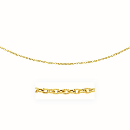 14k Yellow Gold Pendant Chain with Textured Links (3.3 mm) by Avera Group