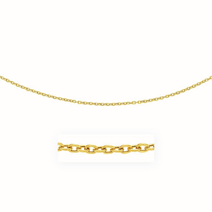 3.5mm 14k Yellow Gold Pendant Chain with Textured Links  DestGlow