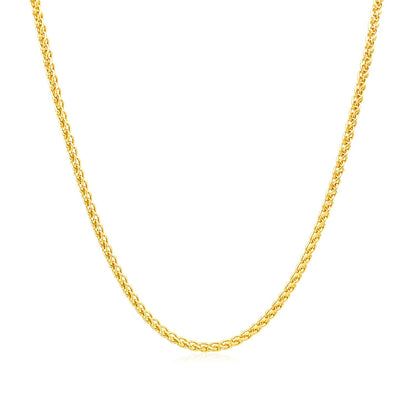 14k Yellow Gold Round Wheat Chain 1.5mm by Bids.com