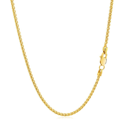 14k Yellow Gold Round Wheat Chain 1.5mm by Bids.com