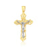 14k Two Tone Gold Cross Pendant - necklaces