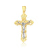 14k Two Tone Gold Cross Pendant