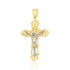 14k Two Tone Gold Cross Pendant 
