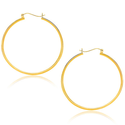 14k Yellow Gold Polished Hoop Earrings (40mm) by Bids.com