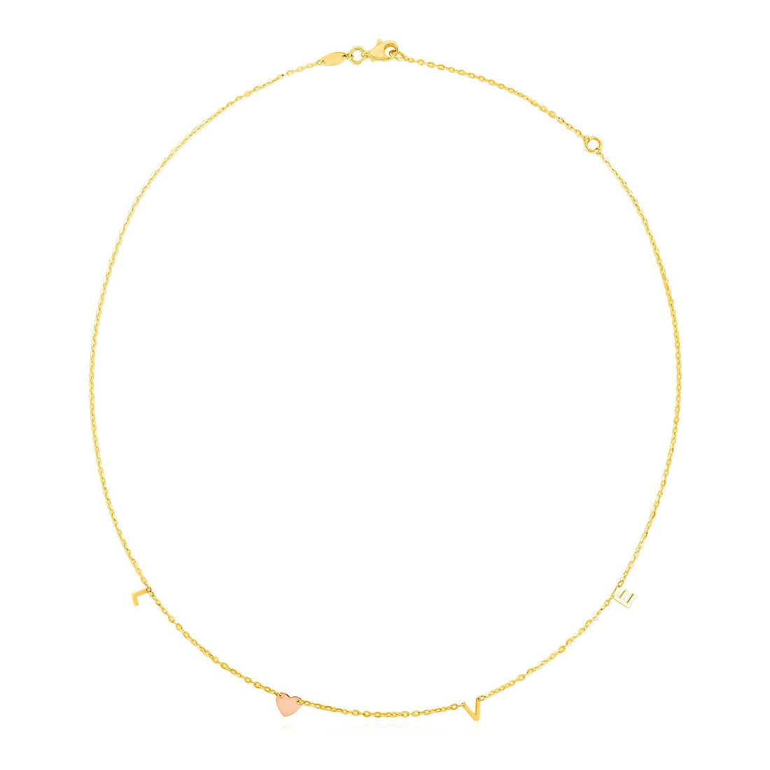 14k Two Tone Gold Love Necklace - necklaces