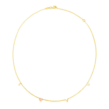 14k Two Tone Gold Love Necklace - necklaces