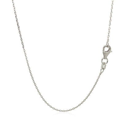 14k White Diamond Cut Cable Link Chain 0.8mm by Bids.com
