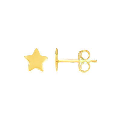 14k Yellow Gold Post Earrings with Stars(6.5mm) - accessories