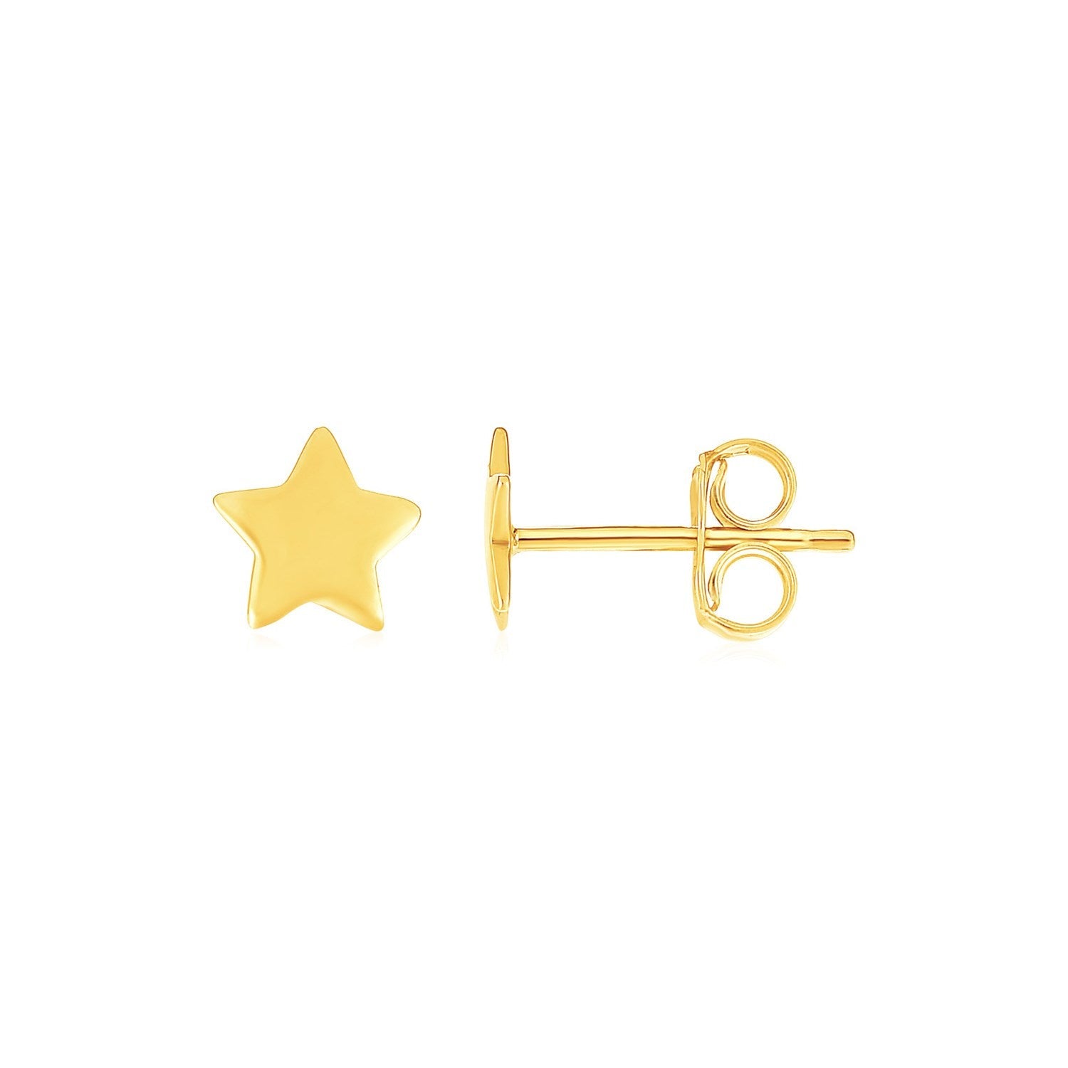 14k Yellow Gold Post Earrings with Stars(6.5mm) by Avera Group