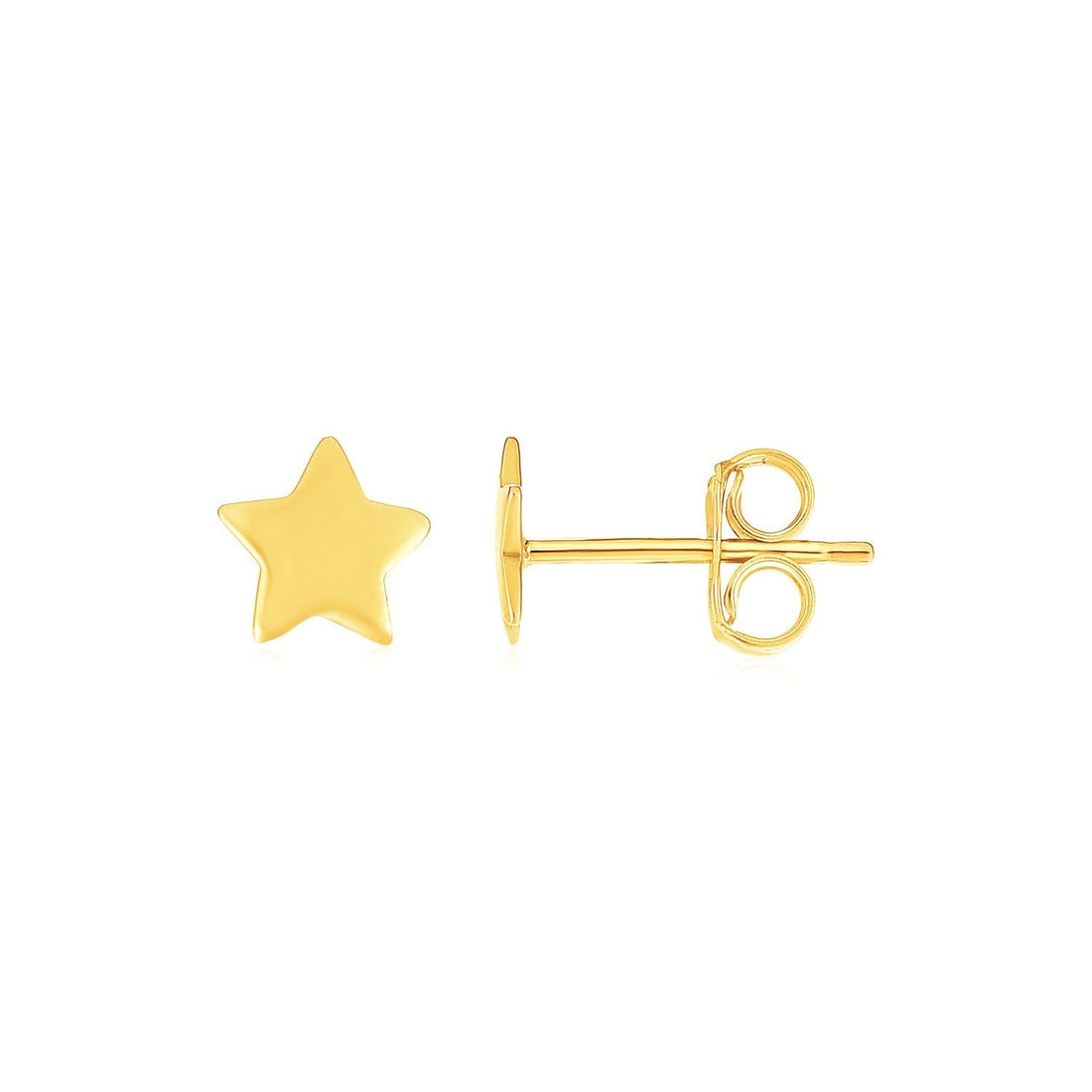 14k Yellow Gold Post Earrings with Stars(6.5mm) 