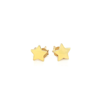 14k Yellow Gold Post Earrings with Stars(6.5mm) - DestGlow