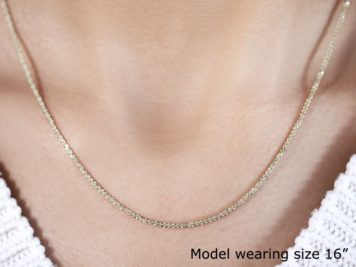 10k Yellow Gold Sparkle Chain 1.50 mm) - DestGlow