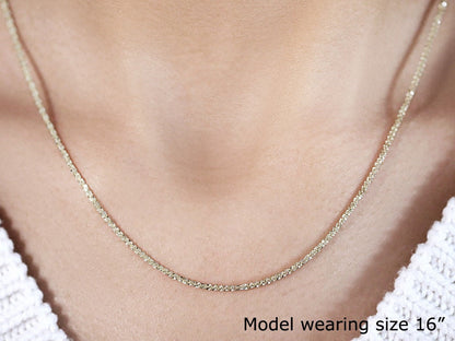 10k Yellow Gold Sparkle Chain 1.50 mm) - DestGlow