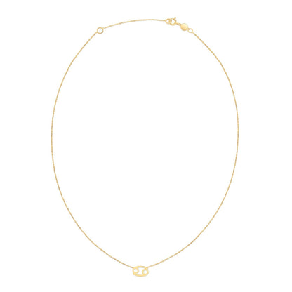14K Yellow Gold Cancer Necklace