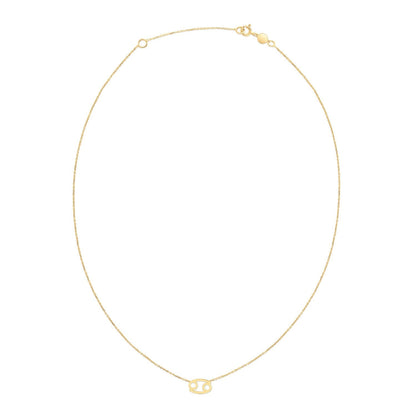 14K Yellow Gold Cancer Necklace  DestGlow