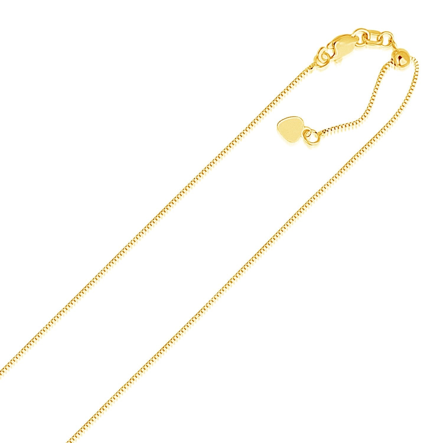 14k Yellow Gold Adjustable Box Chain 0.7mm by Bids.com