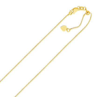 14k Yellow Gold Adjustable Box Chain 0.7mm by Bids.com