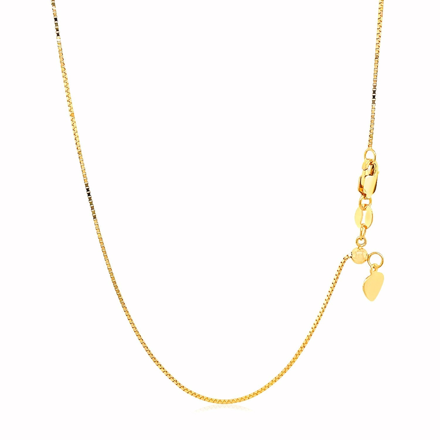 14k Yellow Gold Adjustable Box Chain 0.7mm by Bids.com