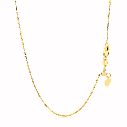 14k Yellow Gold Adjustable Box Chain 0.7mm by Bids.com