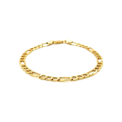 4.6mm 14k Yellow Gold Lite Figaro Bracelet  DestGlow