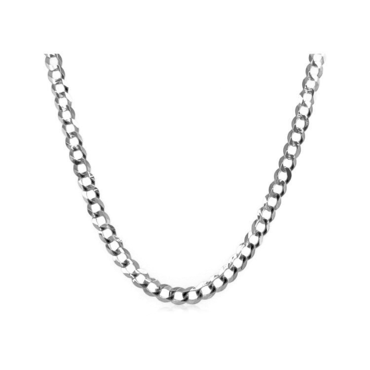 2.6mm 14k White Gold Solid Curb Chain by Bids.com