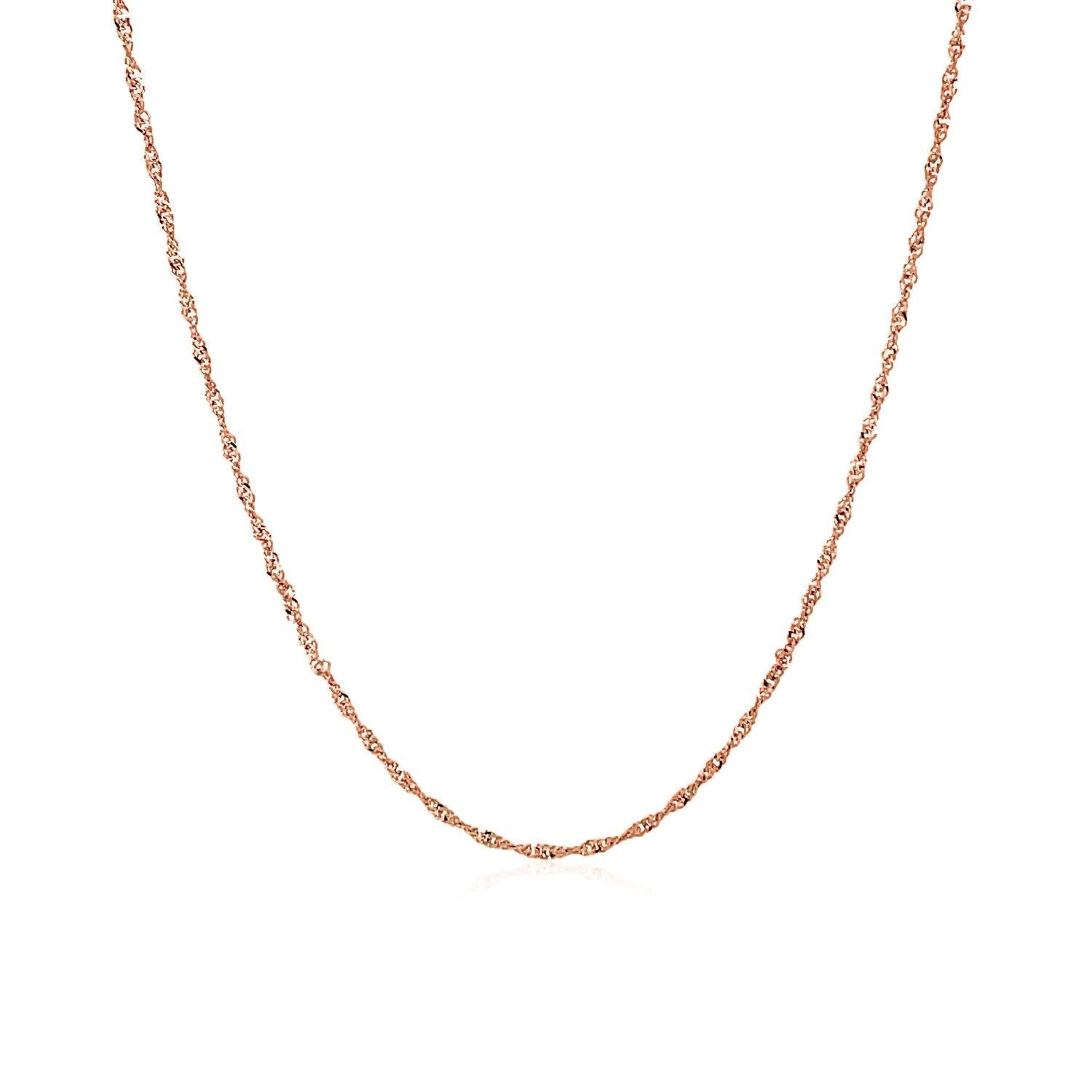 14k Rose Gold Singapore Chain (1.10 mm) - DestGlow