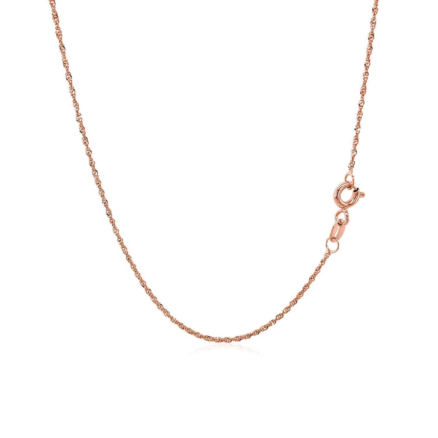 14k Rose Gold Singapore Chain (1.10 mm) - DestGlow