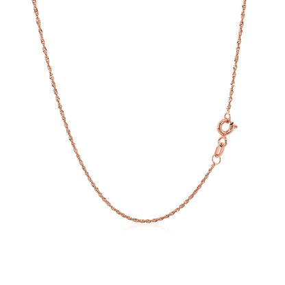 14k Rose Gold Singapore Chain (1.10 mm) - DestGlow