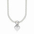 Sterling Silver Rhodium Plated Rolo Chain Necklace with a Heart Toggle Charm