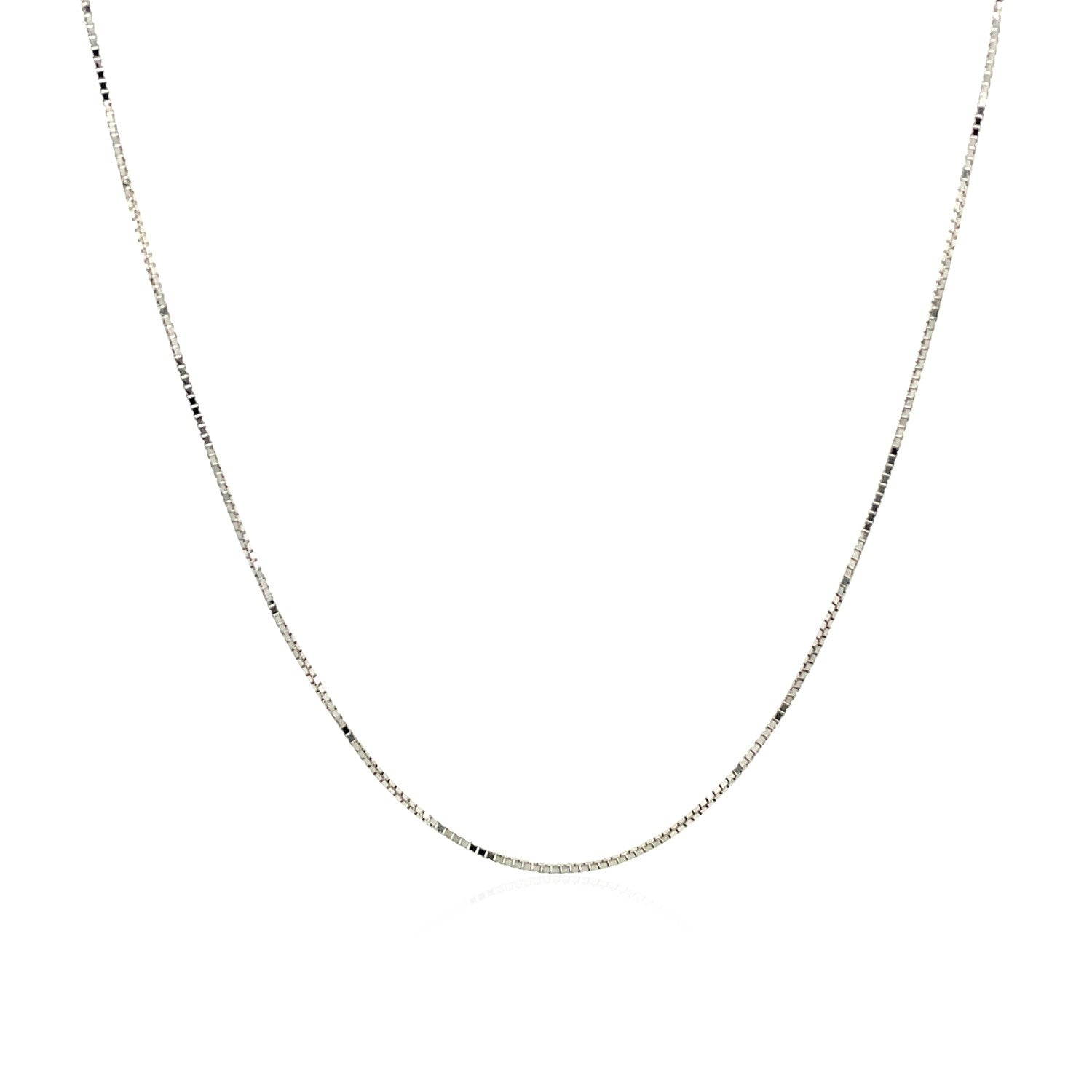14k White Gold Classic Box Chain (0.60 mm) - DestGlow