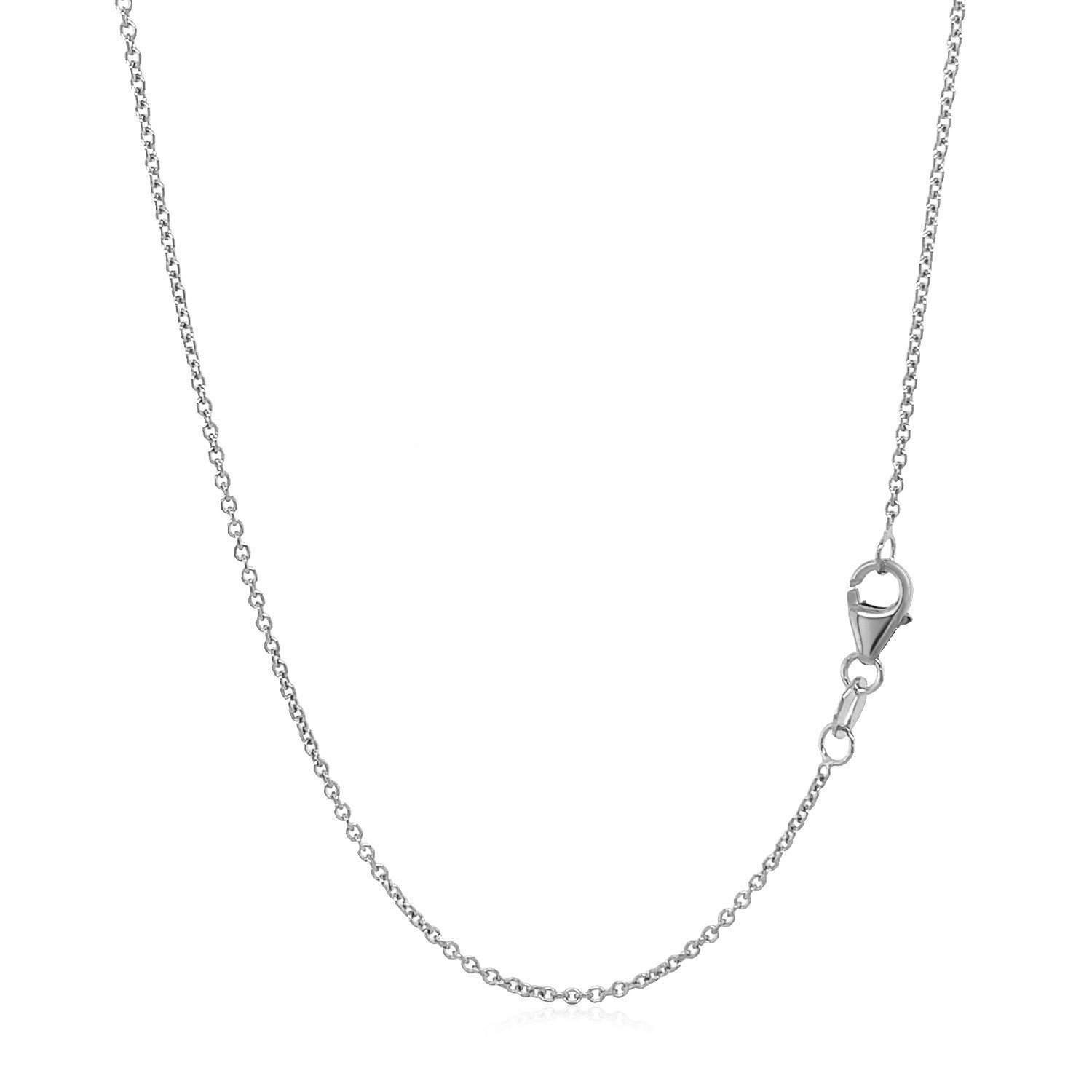 14k White Gold Round Cable Link Chain 1.2mm by Bids.com