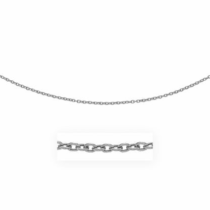 3.5mm 14k White Gold Pendant Chain with Textured Links by Bids.com