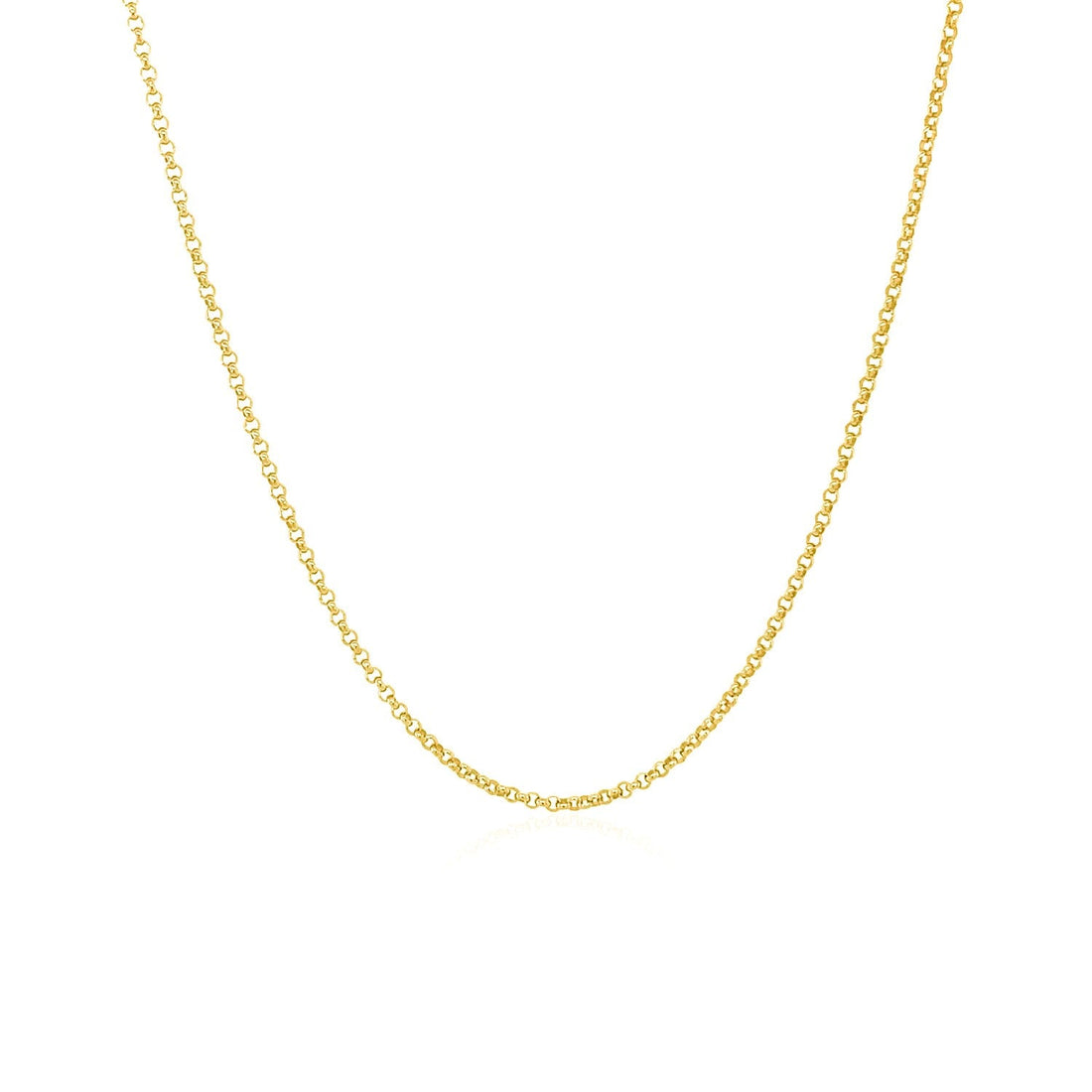 14k Yellow Gold Diamond Cut Rolo Chain (1.10 mm) - DestGlow