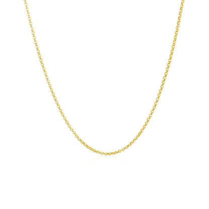 14k Yellow Gold Diamond Cut Rolo Chain (1.10 mm) - DestGlow