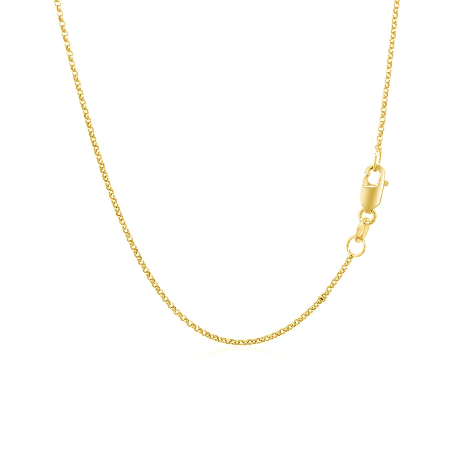 14k Yellow Gold Diamond Cut Rolo Chain (1.10 mm) - DestGlow
