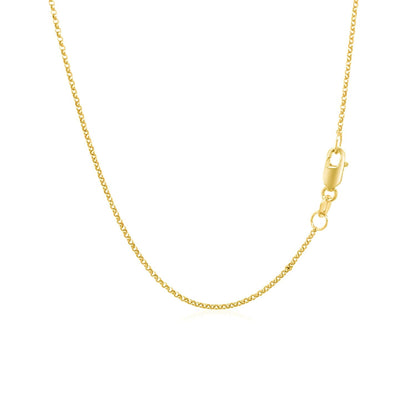 14k Yellow Gold Diamond Cut Rolo Chain (1.10 mm) - DestGlow