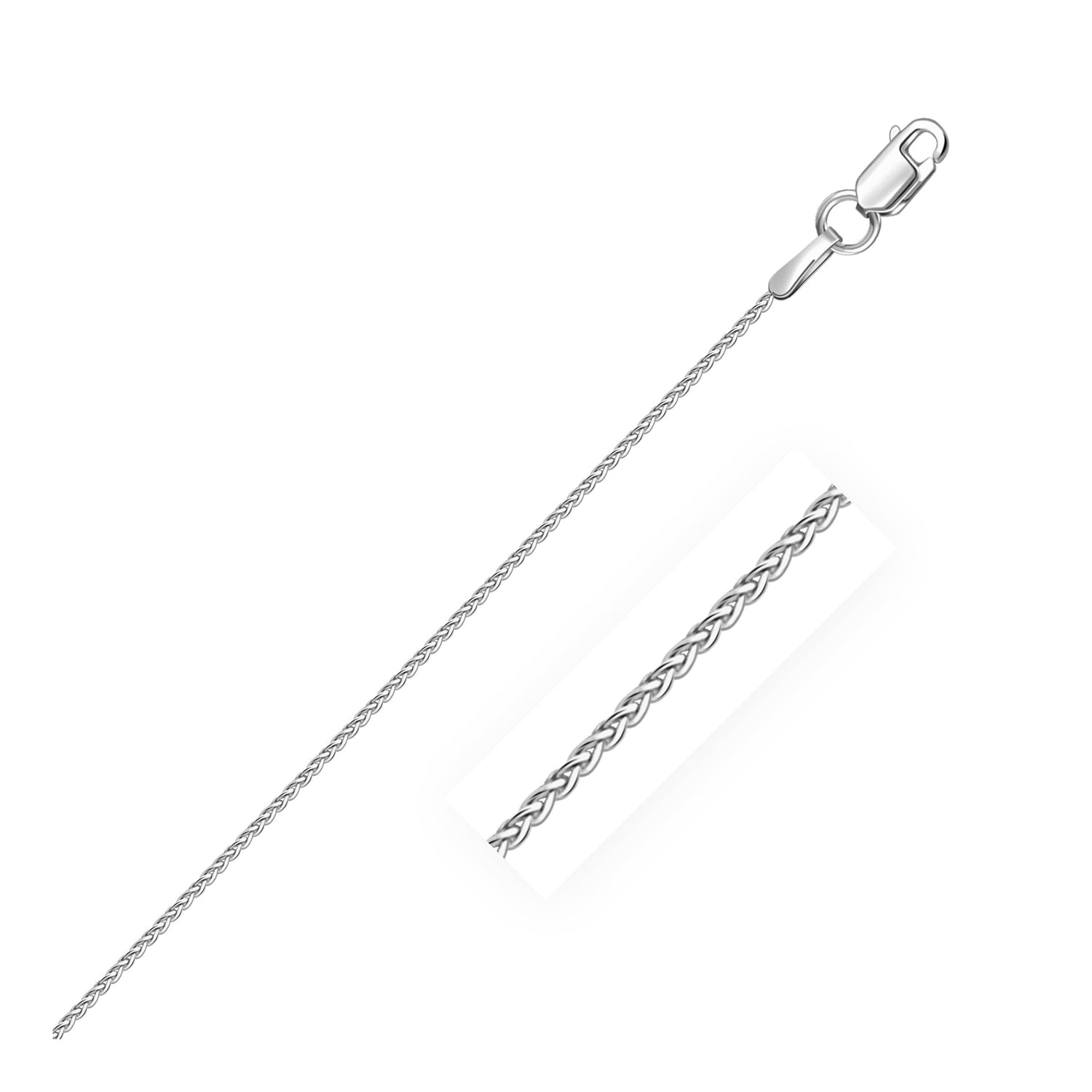 10k White Gold Wheat Chain 1.0mm  DestGlow