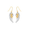 Two-Tone Wing Drop Earrings in 10K Gold