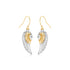 Two-Tone Wing Drop Earrings in 10K Gold - DestGlow