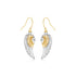Two-Tone Wing Drop Earrings in 10K Gold
