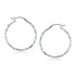 14k White Gold Diamond Cut Hoop Earrings(2x30mm) - earrings