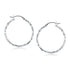 14k White Gold Diamond Cut Hoop Earrings(2x30mm) 