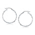 14k White Gold Diamond Cut Hoop Earrings(2x30mm)