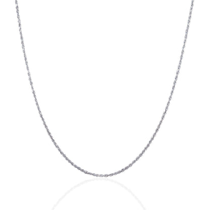 10k White Gold Solid Diamond Cut Rope Chain 1.4mm by Bids.com