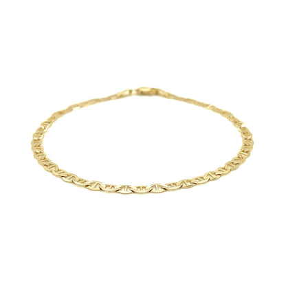 14k Yellow Gold Mariner Link Bracelet (3.20 mm) - DestGlow