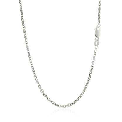 14k White Gold Diamond Cut Cable Link Chain (1.90 mm)