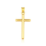 14k Yellow Gold High Polish Cross Pendant - necklaces