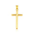 14k Yellow Gold High Polish Cross Pendant - necklaces