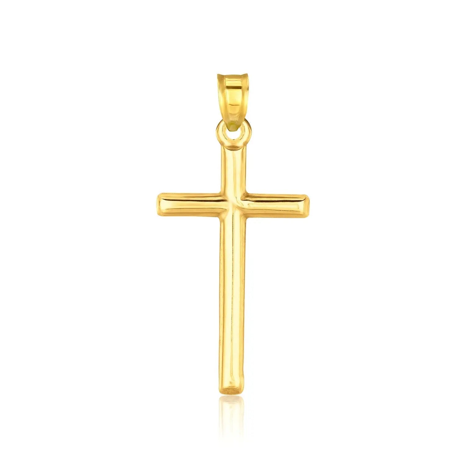 14k Yellow Gold High Polish Cross Pendant 